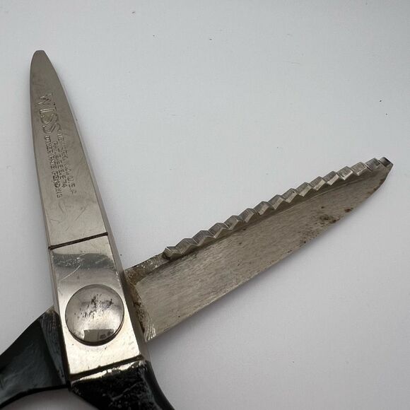 Vintage Wiss Pinking Shears Silver Black Sewing Cutting Scissor USA Made 7.5" - Picture 9 of 12